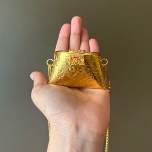 Elegant Gold Floral Women Bag